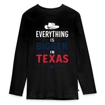 Texas State Texans Texas - Teenager Premium Organic Long Sleeve Shirt - black - Front - AI Model Kid Female (0cm)