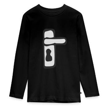Une poignée de porte - T-shirt manches longues Premium Ado - noir - Devant - AI Model Kid Female (0cm)