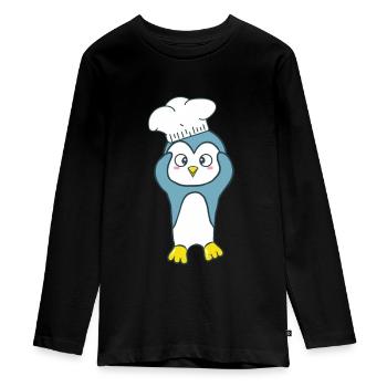 Pingouin avec une toque - T-shirt manches longues Premium Ado - noir - Devant - AI Model Kid Female (0cm)