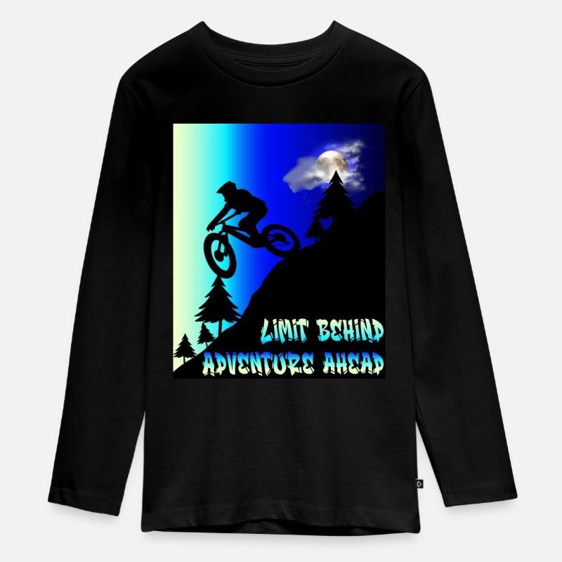 Limite de VTT derrière l’aventure à venir - T-shirt manches longues Premium Ado - noir