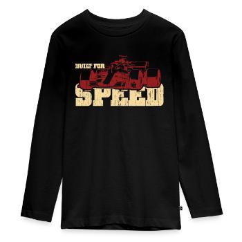 racing driver - Teenager Premium Organic Long Sleeve Shirt - black - Front - AI Model Kid Female (0cm)