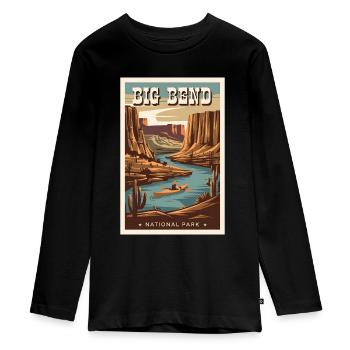 Big Bend Retro Poster Vintage Souvenir - Teenager Premium Organic Long Sleeve Shirt - black - Front - AI Model Kid Female (0cm)