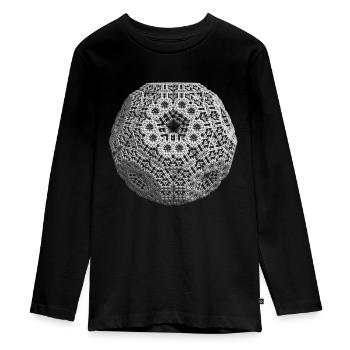 Fraktal 3D Dodekaeder cool - Teenager Premium Bio Langarmshirt - Schwarz - Vorne - AI Model Kid Female (0cm)