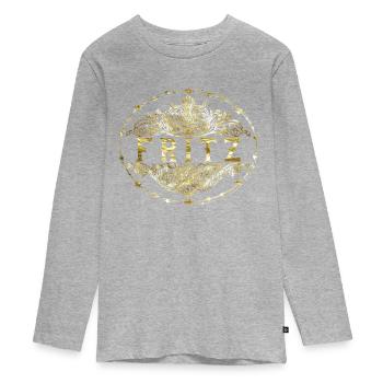 Fritz - Teenager Premium Bio Langarmshirt - Grau meliert - Vorne