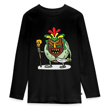 Noix de coco cannibale Noix de coco cannibale - T-shirt manches longues Premium Ado - noir - Devant - AI Model Kid Female (0cm)
