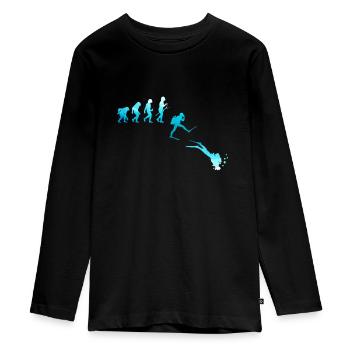 Plongée Plongée Diver Evolution Apnéiste motif - T-shirt manches longues Premium Ado - noir - Devant - AI Model Kid Female (0cm)
