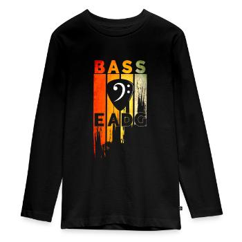 Basse vintage EADG bassist bassist bassist motif - T-shirt manches longues Premium Ado - noir - Devant - AI Model Kid Female (0cm)