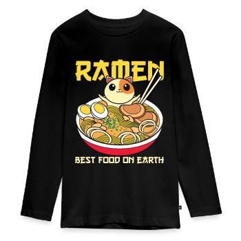 Anime Japan Kawaii Geschenk Ramen - Teenager Premium Bio Langarmshirt - Schwarz - Vorne - AI Model Kid Female (0cm)