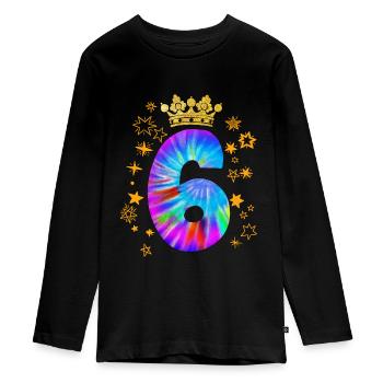 6. Geburtstag - Teenager Premium Bio Langarmshirt - Schwarz - Vorne - AI Model Kid Female (0cm)