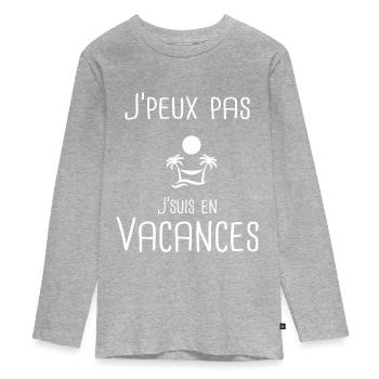 vacances - T-shirt manches longues Premium Ado - gris chiné - Devant
