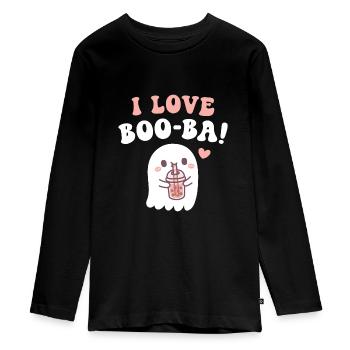 Süßer Geist Ich liebe Booba Boba Tee - Teenager Premium Bio Langarmshirt - Schwarz - Vorne - AI Model Kid Female (0cm)