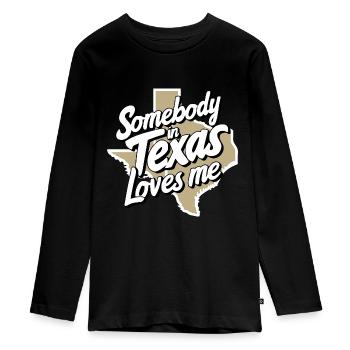 Texas State Texans Texas - Teenager Premium Organic Long Sleeve Shirt - black - Front - AI Model Kid Female (0cm)