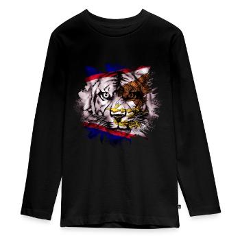 Amerikanisch-Samoa - Teenager Premium Bio Langarmshirt - Schwarz - Vorne - AI Model Kid Female (0cm)