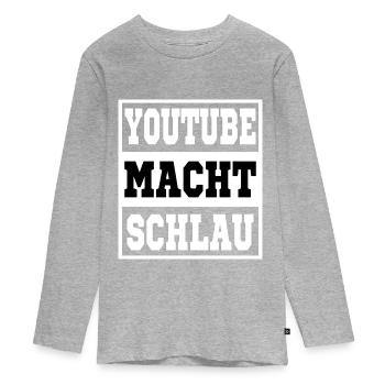 Youtube vous rend intelligent - T-shirt manches longues Premium Ado - gris chiné - Devant