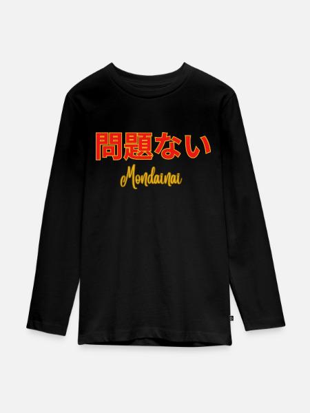 Mondainai (kein Problem) - Teenager Premium Bio Langarmshirt - Schwarz
