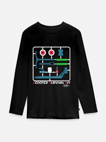 Scooter survival kit - Teenager Premium Organic Long Sleeve Shirt - black