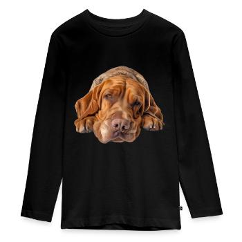 Bracco Italiano - Teenager Premium Organic Long Sleeve Shirt - black - Front - AI Model Kid Female (0cm)