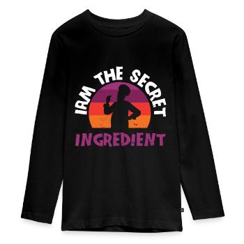 Cook -starred chef Gastro Restaurant - Teenager Premium Organic Long Sleeve Shirt - black - Front - AI Model Kid Female (0cm)