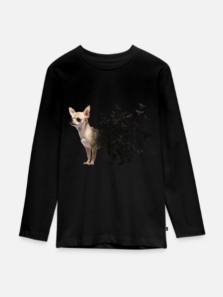 Chihuahua - Teenager Premium Bio Langarmshirt - Schwarz