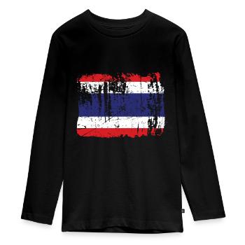 Thailand - Teenager Premium Bio Langarmshirt - Schwarz - Vorne - AI Model Kid Female (0cm)