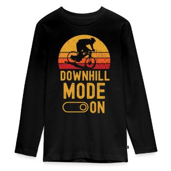 Downhill Mode on retro vintage - Teenager Premium Bio Langarmshirt - Schwarz - Vorne - AI Model Kid Female (0cm)