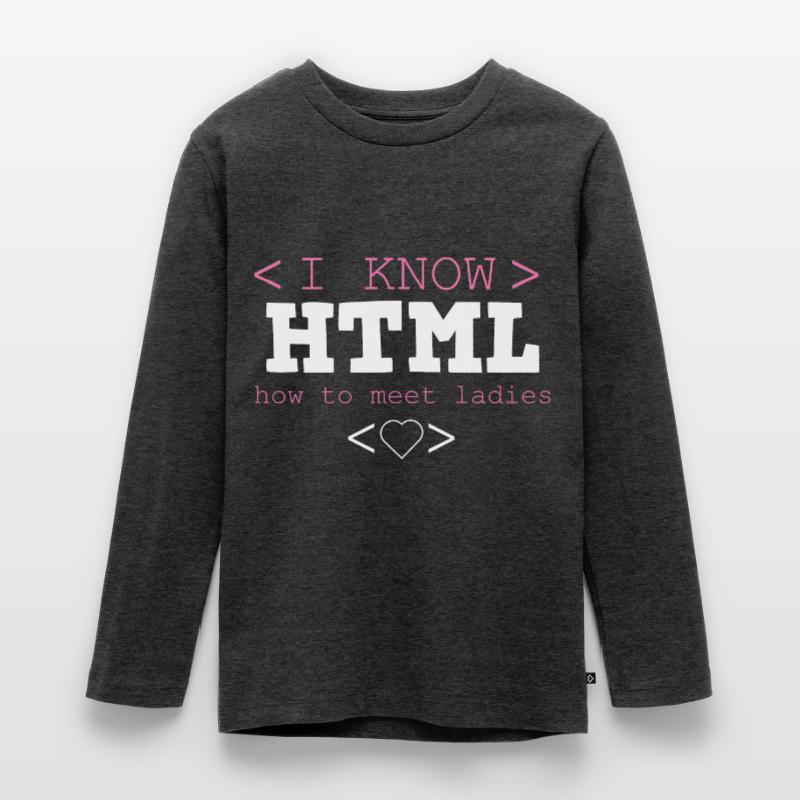 HTML Editor Hypertext Markup Language Webdokument Teenager Premium Bio Langarmshirt