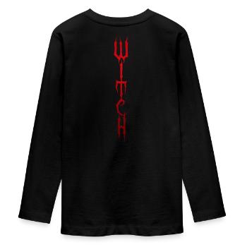 Witch Sorceress - Teenager Premium Organic Long Sleeve Shirt - black - Back - AI Model Kid Female (0cm)
