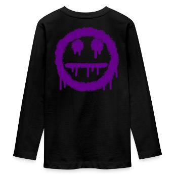 smilie mep zeraufen lila - Teenager Premium Organic Long Sleeve Shirt - black - Back - AI Model Kid Female (0cm)