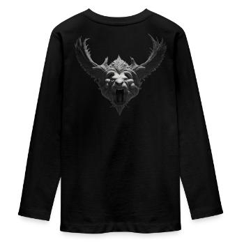 Beast - Teenager Premium Organic Long Sleeve Shirt - black - Back - AI Model Kid Female (0cm)