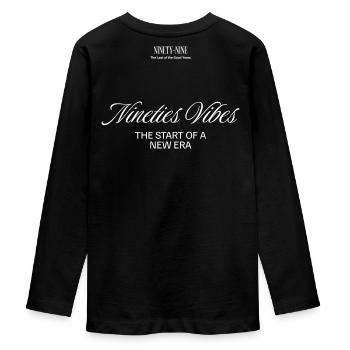 "Nineties Vibes" Design - Streetwear - Teenager Premium Organic Long Sleeve Shirt - black - Back - AI Model Kid Female (0cm)