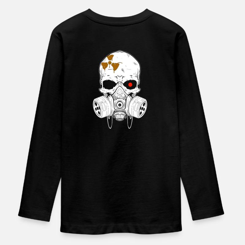 Verstrahlter Schädel - Teenager Premium Bio Langarmshirt - Schwarz