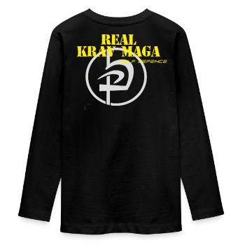 Adult LOGO - Teenager Premium Organic Long Sleeve Shirt - black - Back - AI Model Kid Female (0cm)