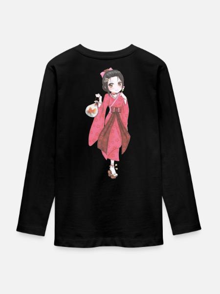 Mangas - T-shirt manches longues Premium Ado - noir