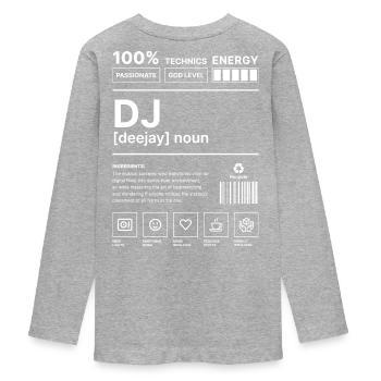 Deejay Vibes - Teenager Premium Organic Long Sleeve Shirt - heather grey - Back