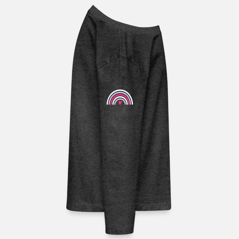 Arc-en-ciel avec coeur T-shirt manches longues Premium Ado