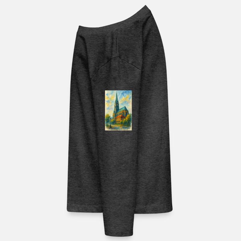Église gothique de style impressionniste T-shirt manches longues Premium Ado