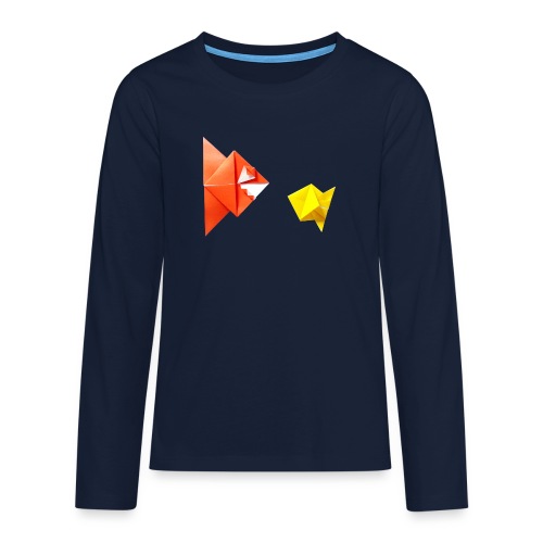 Origami Piranha and Fish - Fish - Pesce - Peixe - Teenagers' Premium Longsleeve Shirt
