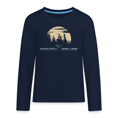 Gravity Wolves Moonlight - Koszulka Premium z długim rękawem dla nastolatków