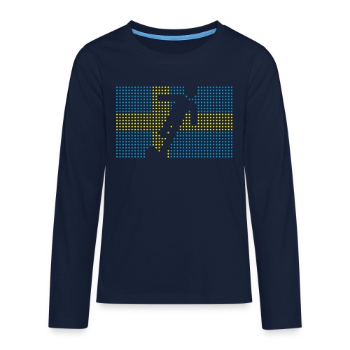 Sverige fotboll flagga - Långärmad premium T-shirt tonåring