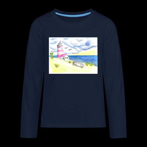 Lighthouse on beach - Teenagers' Premium Longsleeve Shirt