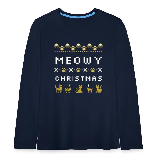 meowy christmas - Premium langermet T-skjorte for tenåringer