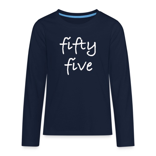 Fiftyfive -teksti valkoisena kahdessa rivissä - Teinien premium pitkähihainen t-paita