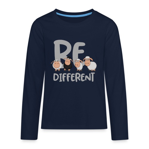 Be different Schafe: Einzigartiges schwarzes Schaf - Teenager Premium Langarmshirt