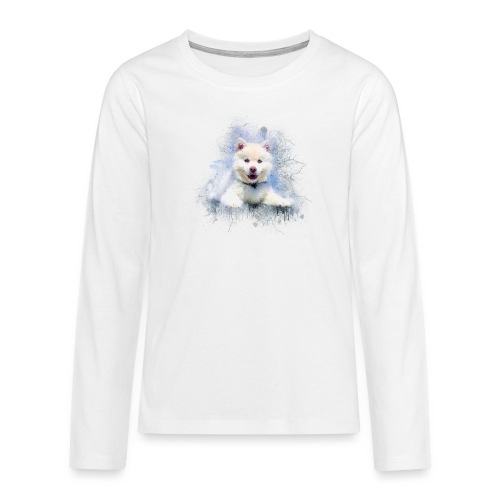 Husky sibérien Blanc chiot mignon -by- Wyll-Fryd - T-shirt manches longues Premium Ado
