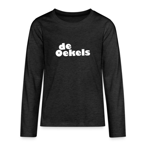 DeOekels t-shirt Logo wit - Teenager Premium shirt met lange mouwen