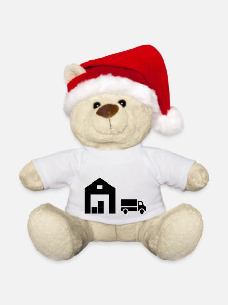 Logistik - Weihnachtsteddy - Weiß - Vorne