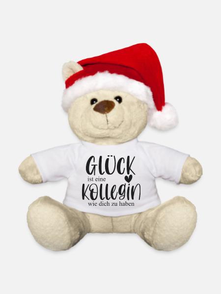 Kollegin Geschenk Arbeitskollegin Abschied - Weihnachtsteddy - Weiß