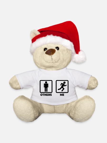 Lustiger Lauf Liebhaber - Weihnachtsteddy - Weiß - Vorne
