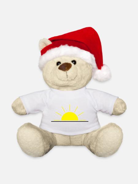 Sonnenaufgang oder Sonnenuntergang gelb - Weihnachtsteddy - Weiß - Vorne