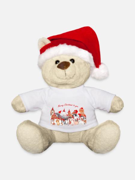 Weihnachtshunde - Christmasdogs 2 - Weihnachtsteddy - Weiß - Vorne